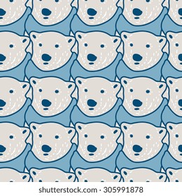 Vector seamless pattern with bears