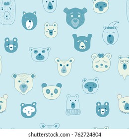 Vector Seamless Pattern with  Bears