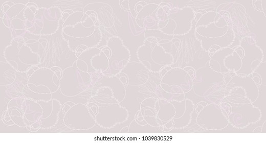 Vector seamless pattern with bears illustration. Design for the fabric.