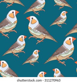 Vector seamless pattern with beautiful birds