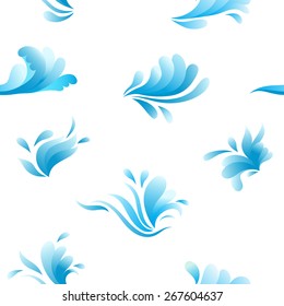 Vector seamless pattern with beautiful sea waves
