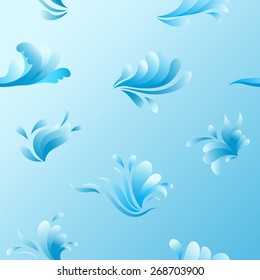 Vector seamless pattern with beautiful sea waves