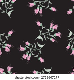 Vector seamless pattern beautiful tulip flower background with canvas decoration