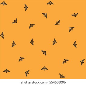 Vector seamless pattern bee print yellow
