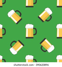 Vector seamless pattern with beer.
