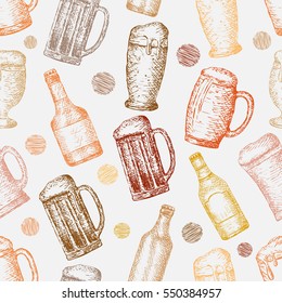 vector seamless pattern with beer
