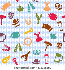 Vector seamless pattern, beer festival.