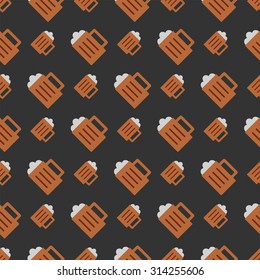 Vector seamless pattern, beer icon