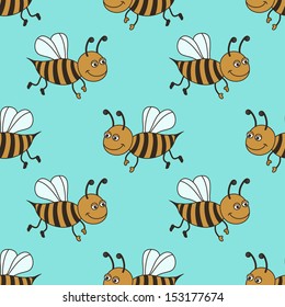 vector seamless pattern with bees