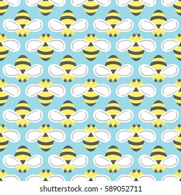 vector seamless pattern with bees