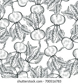 Vector seamless pattern with beets