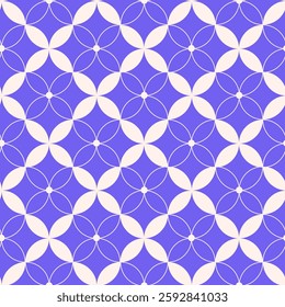 Vector seamless pattern with beige elements on a purple background