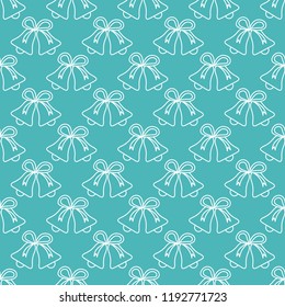 Vector seamless pattern with bells. Christmas and New Year 2019 background. Design for packaging paper, fabric and other print.