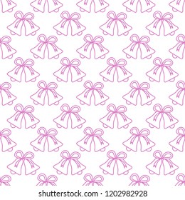 Vector seamless pattern with bells. Christmas and New Year 2019 background. Design for packaging paper, fabric and other print.
