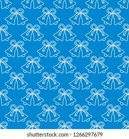 Vector seamless pattern with bells. Christmas and New Year 2019 background. Design for packaging paper, fabric and other print.