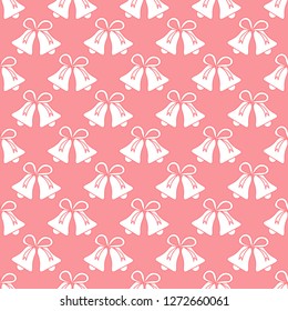 Vector seamless pattern with bells. Christmas and New Year 2019 background. Design for packaging paper, fabric and other print.
