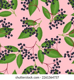 Vector seamless pattern with berries