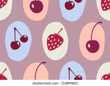 vector seamless pattern with berry