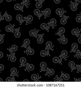 Vector seamless pattern with bicycle. Perfect for site backdrop, screen background, surface design and other endless fill.
