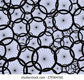 Vector seamless pattern with bicycle wheels. You can use any color of background.