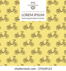 Vector seamless pattern with bicycles