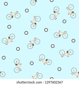 Vector seamless pattern with bikes
