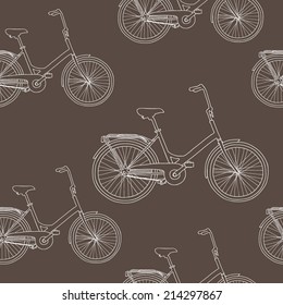 Vector seamless pattern with bikes