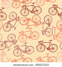 Vector seamless pattern with bikes