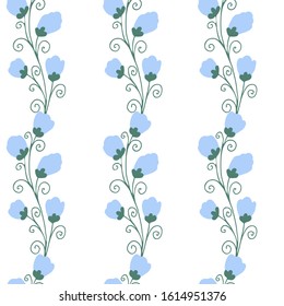 Vector seamless pattern. Bindweed flower. Drawn by hand. Ideal for paper, gift and textile products. Design greeting cards and invitations to the wedding, birthday.
