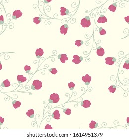 Vector seamless pattern. Bindweed flower. Drawn by hand. Ideal for paper, gift and textile products. Design greeting cards and invitations to the wedding, birthday.