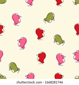 Vector seamless pattern bird silhouette