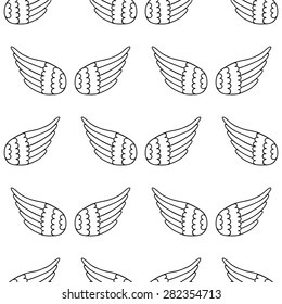 Vector seamless pattern of bird wings. Endless background for textile, wallpaper, wrapping,  web design.