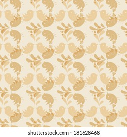 Vector seamless pattern with birds.