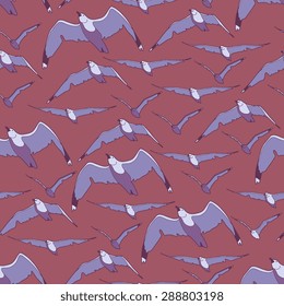 Vector seamless pattern with birds