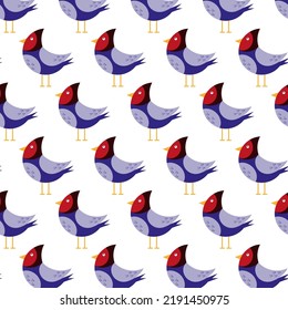Vector seamless pattern with birds. Abstract background, wallpaper, wrapping.