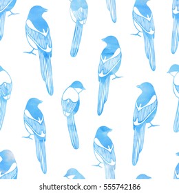 Vector seamless pattern with birds. Good for fashion fabric print, surface texture, pattern fills, web page background.