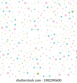 Patrón vectorial sin fisuras con confeti de cumpleaños en un fondo blanco. Fondo de cumpleaños
