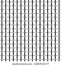 Vector seamless pattern of black abstract geometric shapes and grid isolated on a white background