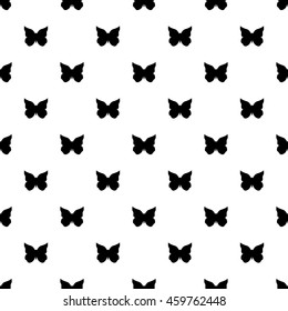 Vector seamless pattern with black butterflies. Texture for all over print, web design.