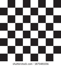 Vector seamless pattern of black chess board checkered texture isolated on white background