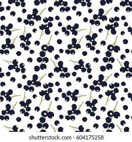 Vector seamless pattern with black currant
