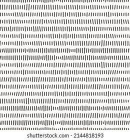 Vector seamless pattern with black dashes on white background. For wallpapers, decoration, invitation, fabric, textile and linen, print, gift and wrapping paper.