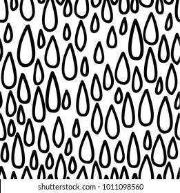 Vector seamless pattern. A pattern of black drops on a white background.