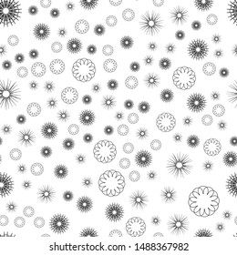 Vector seamless pattern. Black figures on white.