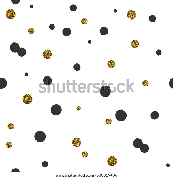 Vector Seamless Pattern Black Gold Dots Stock Vector (Royalty Free ...