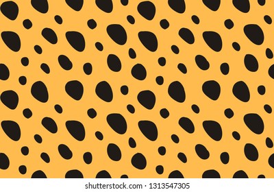 Vector seamless pattern of black and red yellow cheetah print fur 