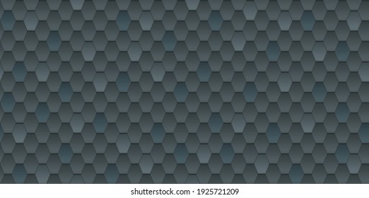 Vector seamless pattern of black roof tile. Dark grey shingles roof texture background. Gray roof tile for house covering. Vector illustration. Asphalt roof shingles.