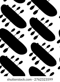 Vector seamless pattern with black silhouette rafting top view white background. Texture with active sport leisure on inflatable boats. Extreme water sport hobby. Background for wallpaper