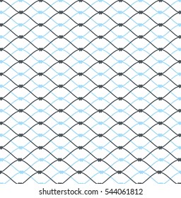 Vector seamless pattern, black thin wavy lines on white backdrop. Illustration of mesh. Subtle monochrome background, simple repeat texture. Design for prints, decoration, web