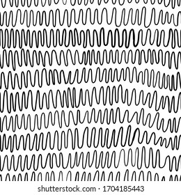 vector seamless pattern with black wavy lines